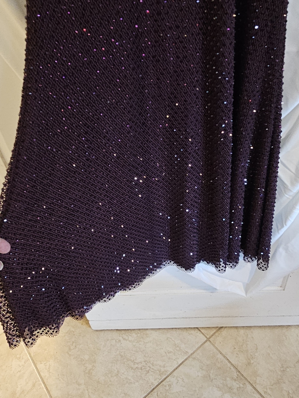 Self-Portrait Plum Sequin Long-Sleeve Maxi Dress - Picture 4 of 5